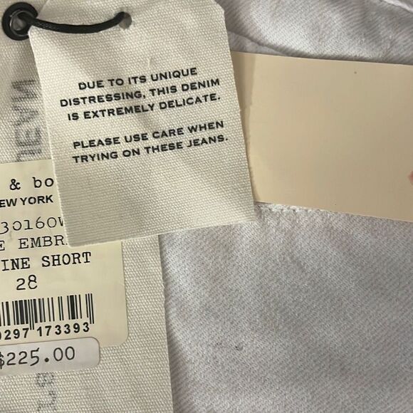 Rag & Bone Women's White Fringe Hem Floral Embroidery Justine Short Size 28 NWT - Picture 6 of 10